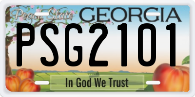 GA license plate PSG2101