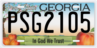GA license plate PSG2105