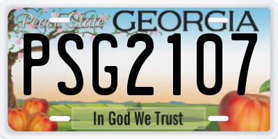 GA license plate PSG2107