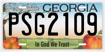GA license plate PSG2109