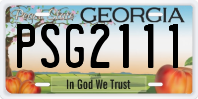GA license plate PSG2111
