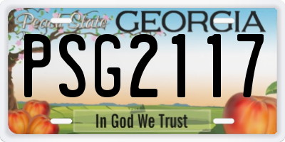 GA license plate PSG2117