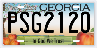 GA license plate PSG2120