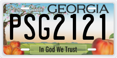 GA license plate PSG2121