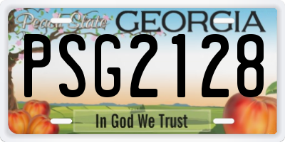 GA license plate PSG2128