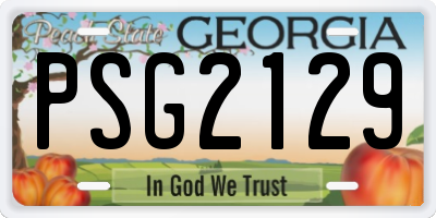 GA license plate PSG2129