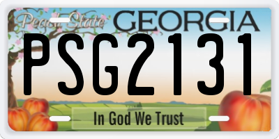 GA license plate PSG2131