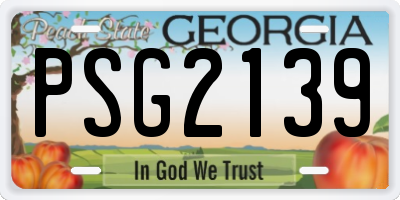 GA license plate PSG2139