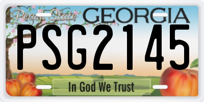 GA license plate PSG2145