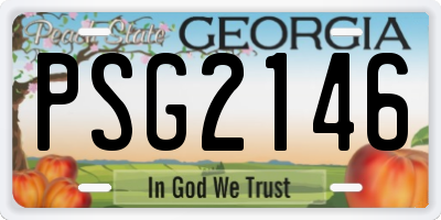 GA license plate PSG2146