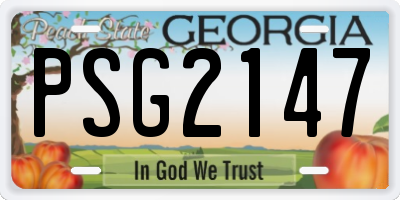GA license plate PSG2147