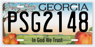 GA license plate PSG2148