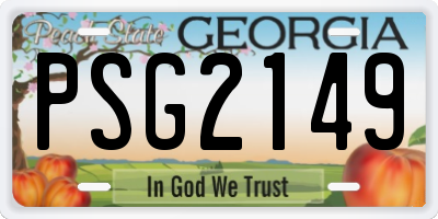 GA license plate PSG2149