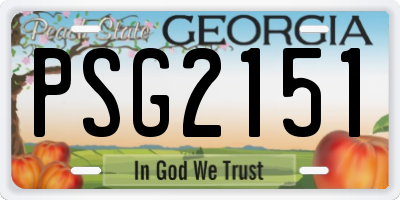GA license plate PSG2151