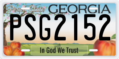 GA license plate PSG2152