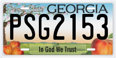 GA license plate PSG2153
