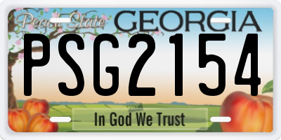 GA license plate PSG2154