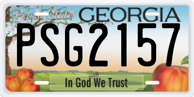 GA license plate PSG2157