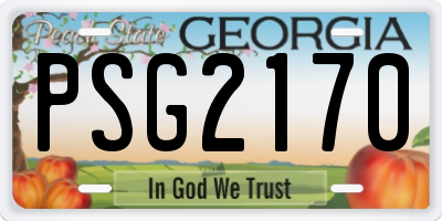GA license plate PSG2170