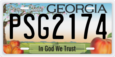 GA license plate PSG2174