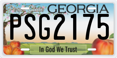 GA license plate PSG2175