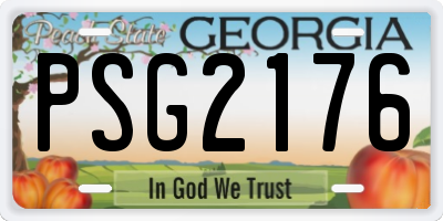 GA license plate PSG2176