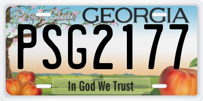 GA license plate PSG2177