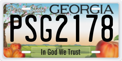 GA license plate PSG2178