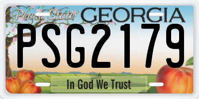 GA license plate PSG2179