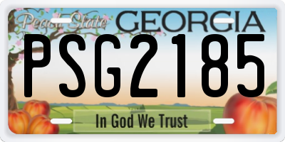GA license plate PSG2185