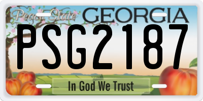 GA license plate PSG2187