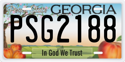 GA license plate PSG2188