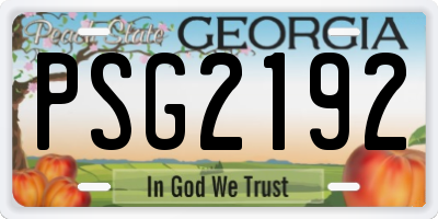 GA license plate PSG2192