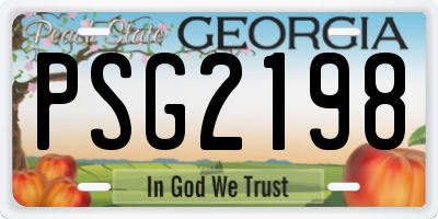 GA license plate PSG2198