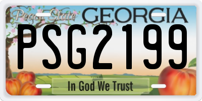 GA license plate PSG2199