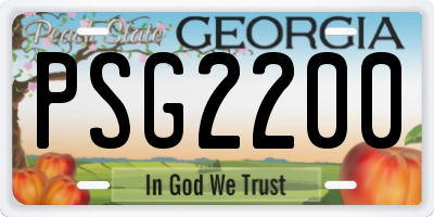 GA license plate PSG2200