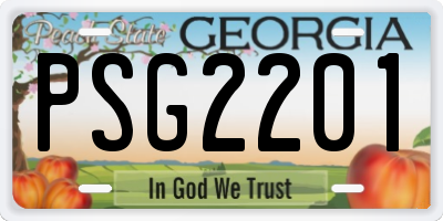 GA license plate PSG2201