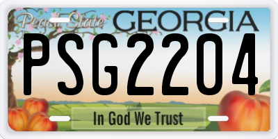 GA license plate PSG2204