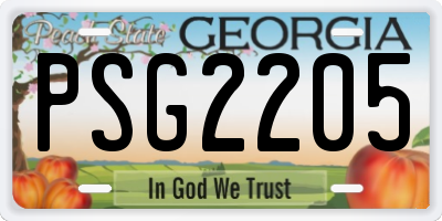 GA license plate PSG2205