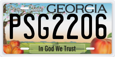 GA license plate PSG2206