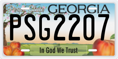 GA license plate PSG2207
