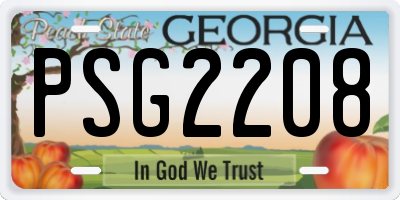 GA license plate PSG2208