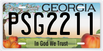 GA license plate PSG2211