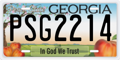 GA license plate PSG2214