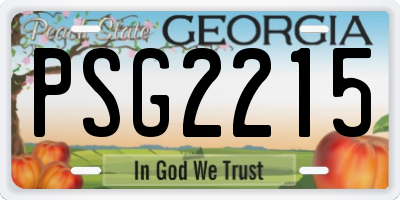 GA license plate PSG2215