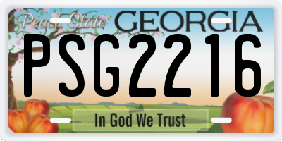 GA license plate PSG2216