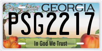 GA license plate PSG2217