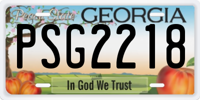 GA license plate PSG2218