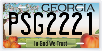 GA license plate PSG2221