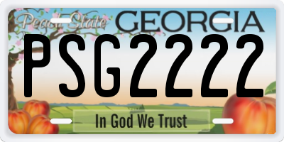 GA license plate PSG2222